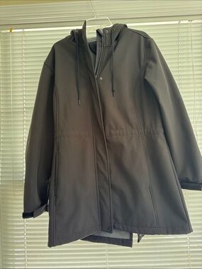 Black Hooded Waterproof Jacket